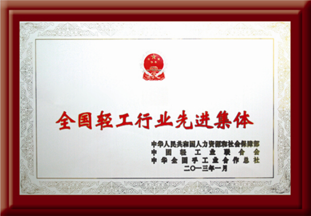 全国轻工行业先进集体